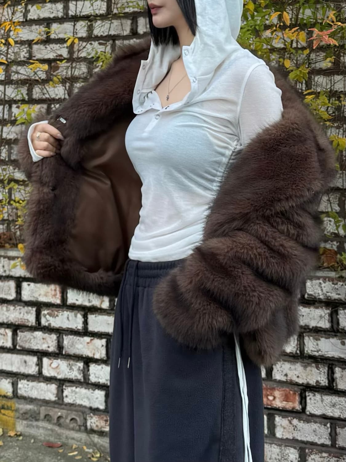 블랙업 퍼 후드점퍼 상품이미지1