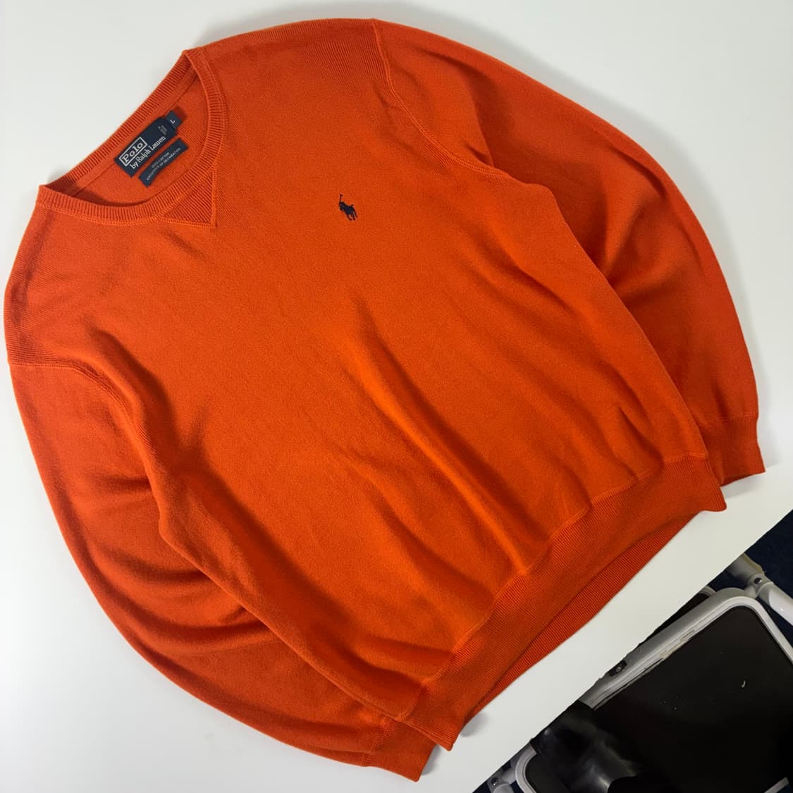 Polo  폴로 랄프로렌 자수 코튼 오렌지 라운드 니트  상품이미지2