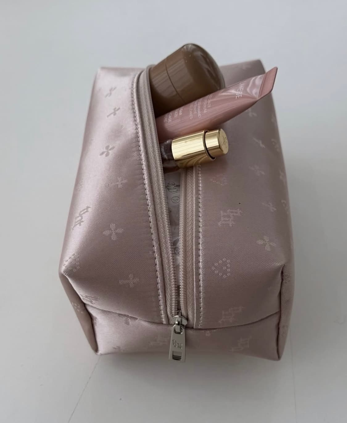 Threetimes 쓰리타임즈 자카드 파우치 핑크 상품이미지3