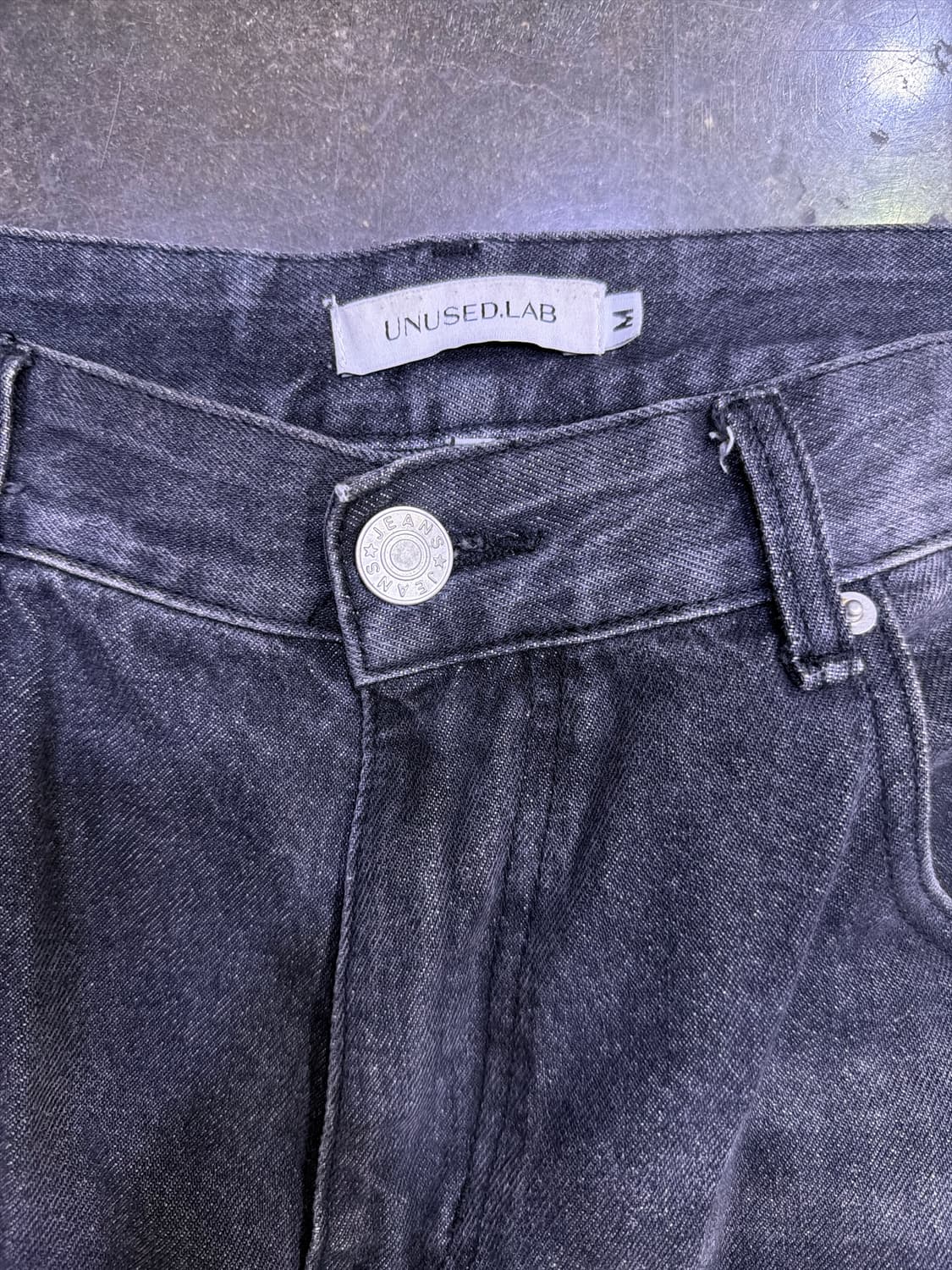 언유즈드랩 블랙 데님 멀티 포켓 카고 와이드 팬츠 M 상품이미지8