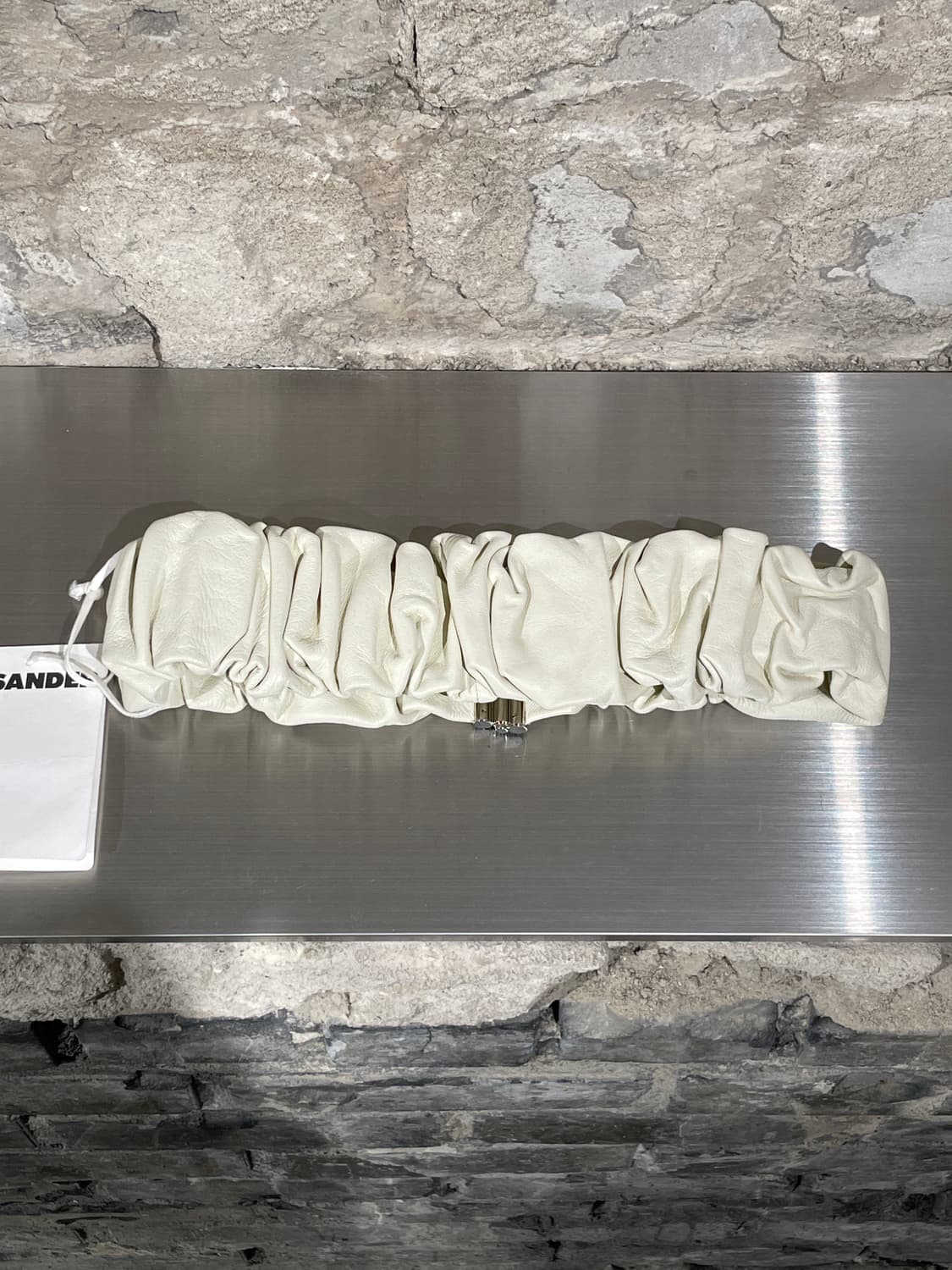 질샌더 크림 게더 레더 벨트 상품이미지5