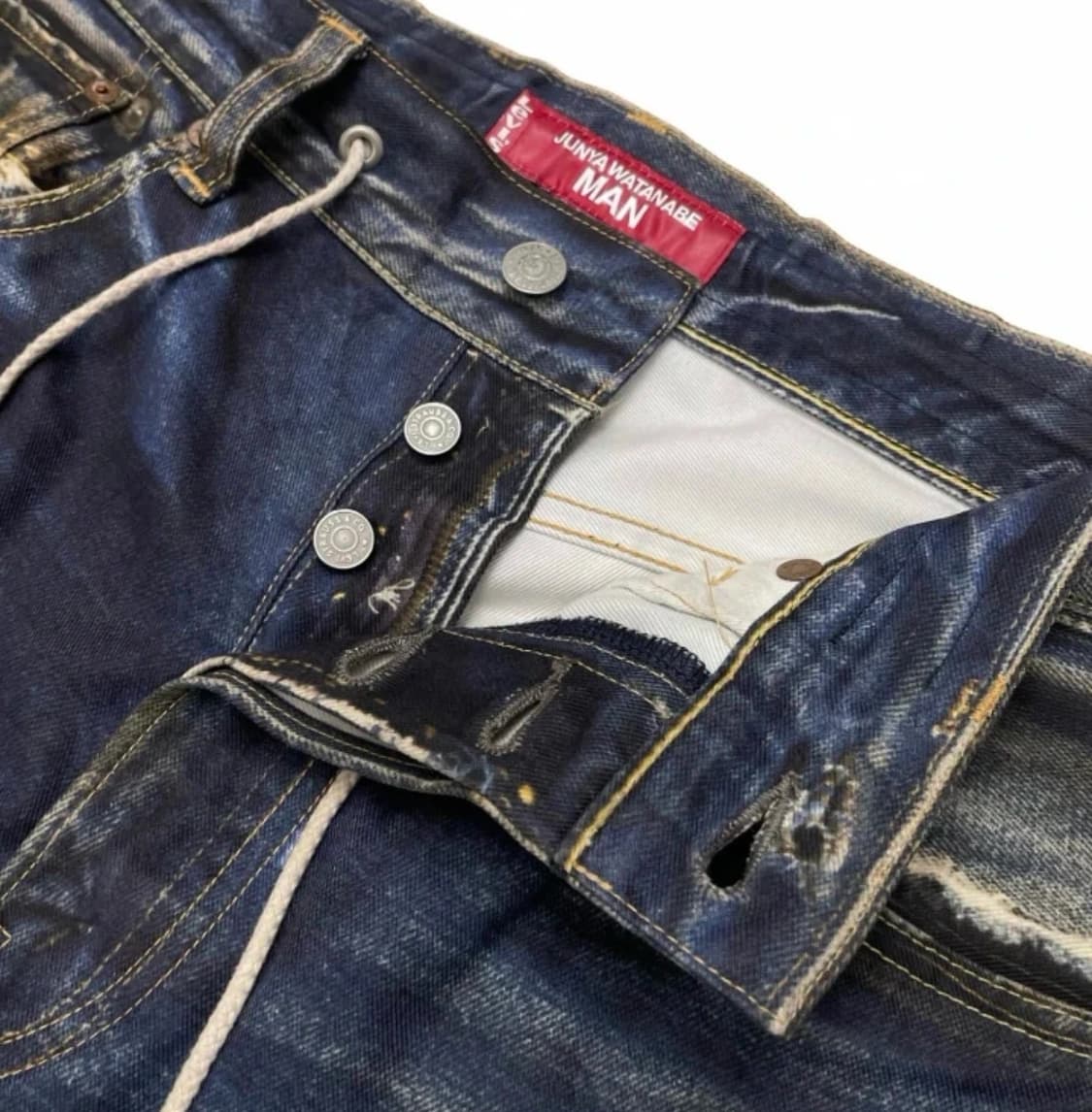 준야 와타나베 디스트레스 워싱 스트링 데님 진 상품이미지3