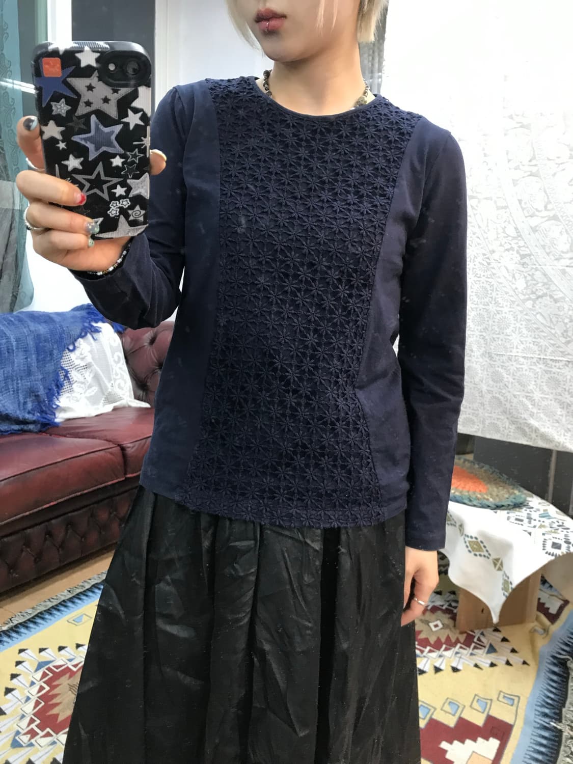 자라 여성 플라워펀칭 롱슬리브  상품이미지1