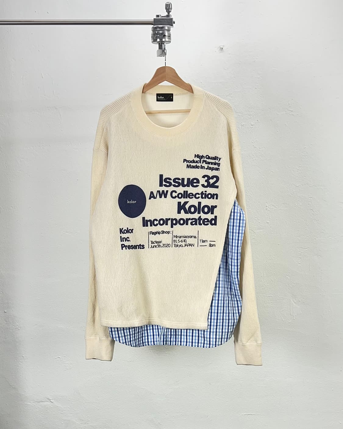 컬러 20aw 스트라이프 웹 믹스드 디켄 헤어리 니트 스웨터 상품이미지1