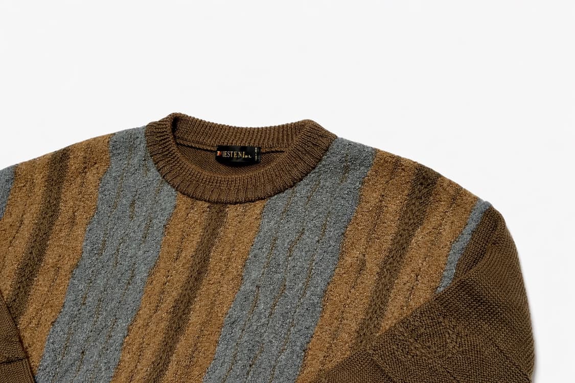 JPN 90s~00s 일본 빈티지 울 알파카 스트라이프 유니크 니트 상품이미지3