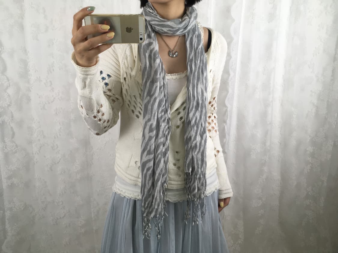 JPN zebra-patterned scarf 상품이미지2