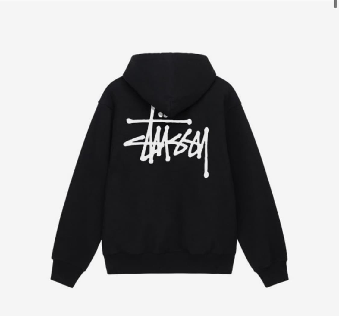 스투시 베이직 블랙 후드집업 상품이미지1