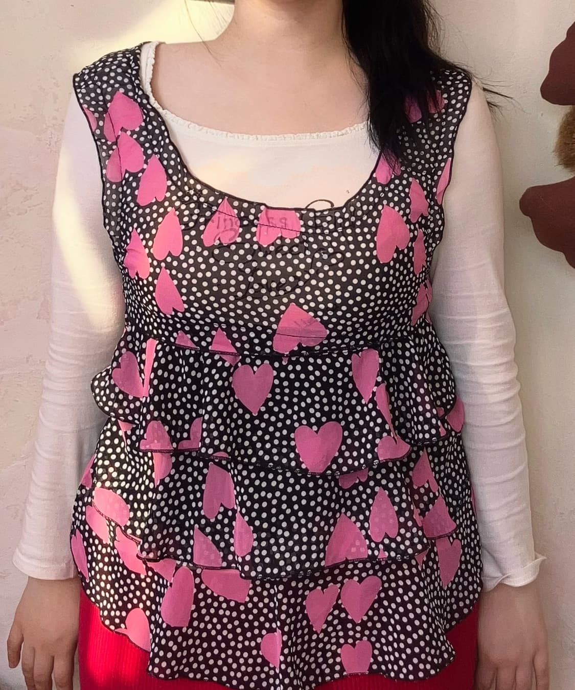 jpn 하트 도트 슬리브리스 상품이미지1