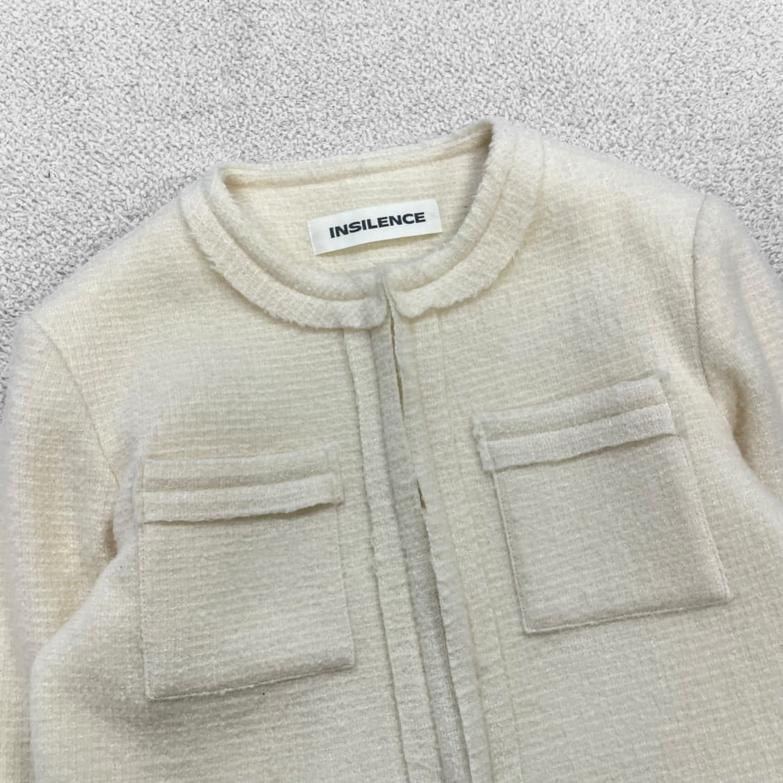 인사일런스 우먼 오버사이즈 트위드 자켓 크림 상품이미지2