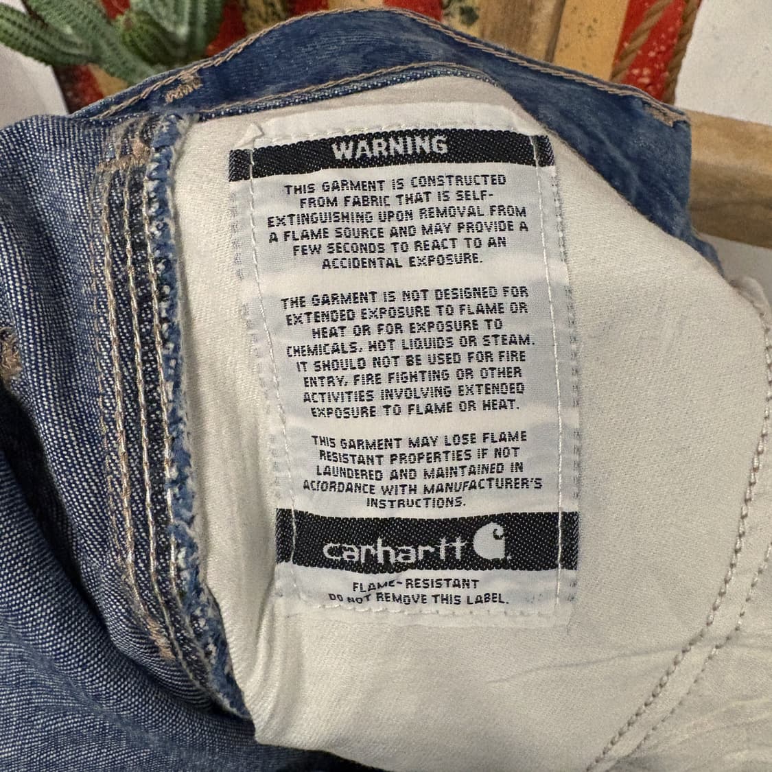 칼하트 FR 방염 리얼워크 와이드핏 카펜터 데님팬츠 N379 상품이미지10