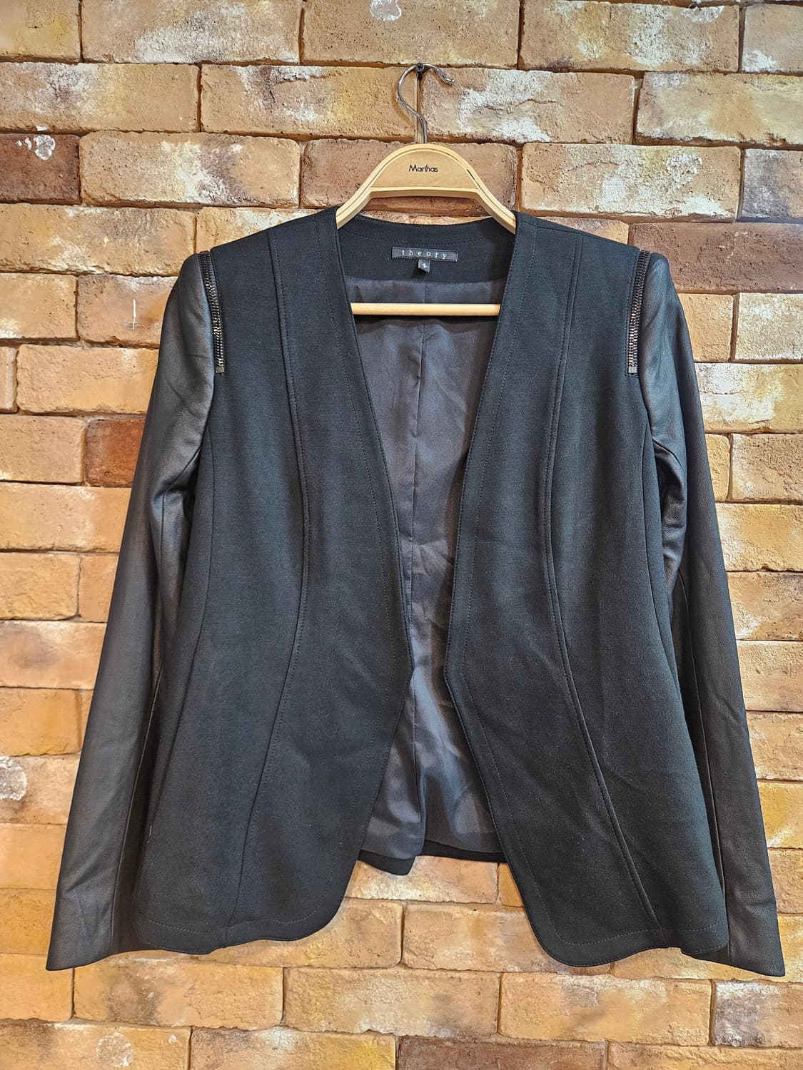 띠어리 Theory 여성 블랙 자켓 S (가죽소매 포인트) 상품이미지1