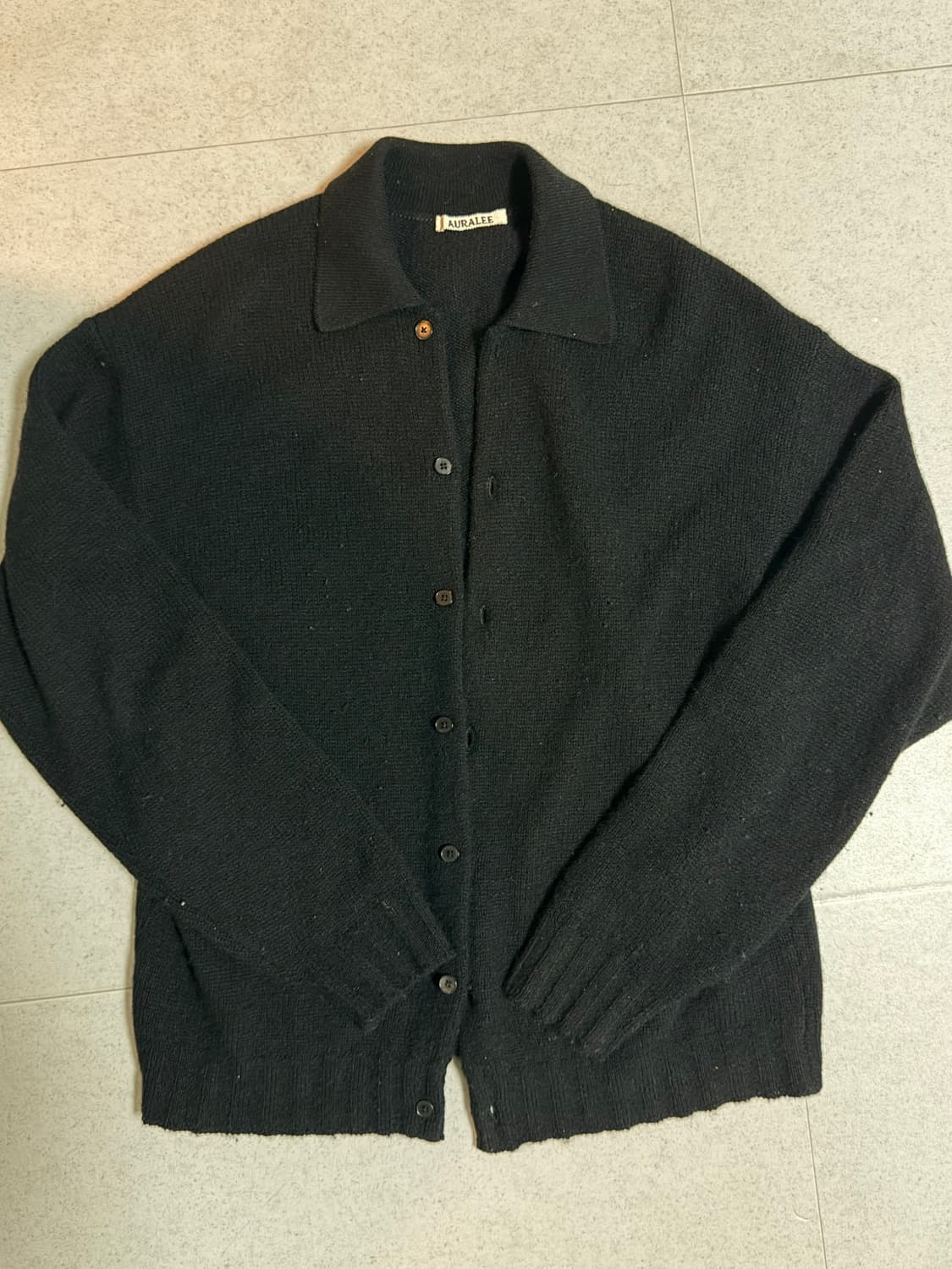 오라리 셰틀랜드 울 캐시미어 가디건 블랙 4 ㄹ코모리 르메르 나나미카 상품이미지5