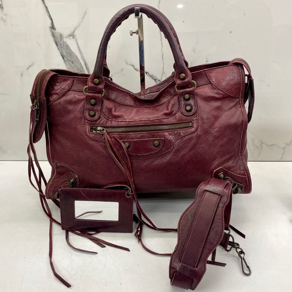 (((구함 구함 글입니다))) 발렌시아가 모터백 버건디 미디움 라지 상품이미지1