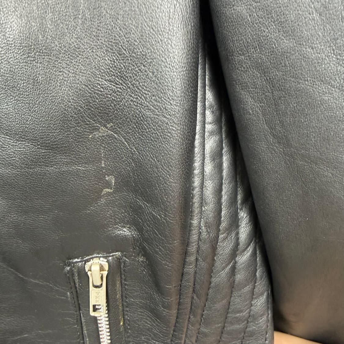 (XL) PETERJOHN leather 천연가죽 라이더 자켓 블랙 상품이미지6