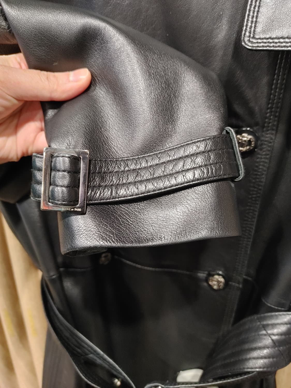 무배) Eole de Paris 빈티지 양가죽 트렌치코트 - XS/S 상품이미지4