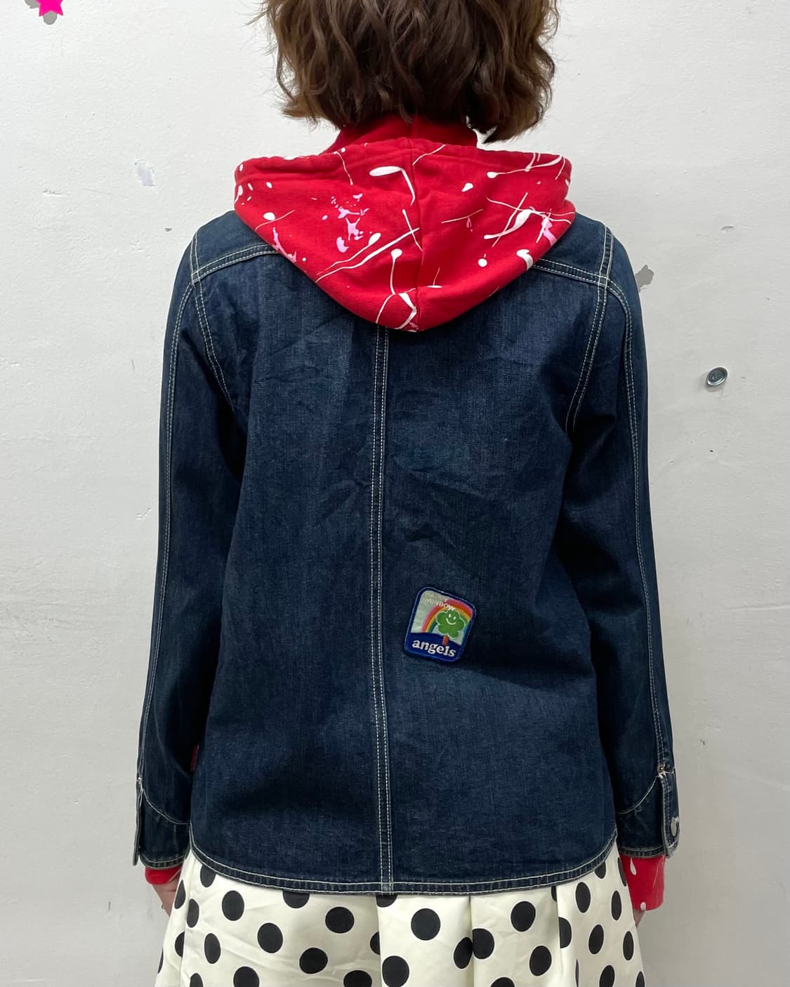  Angel Blue Patchwork Denim Jacket 상품이미지3