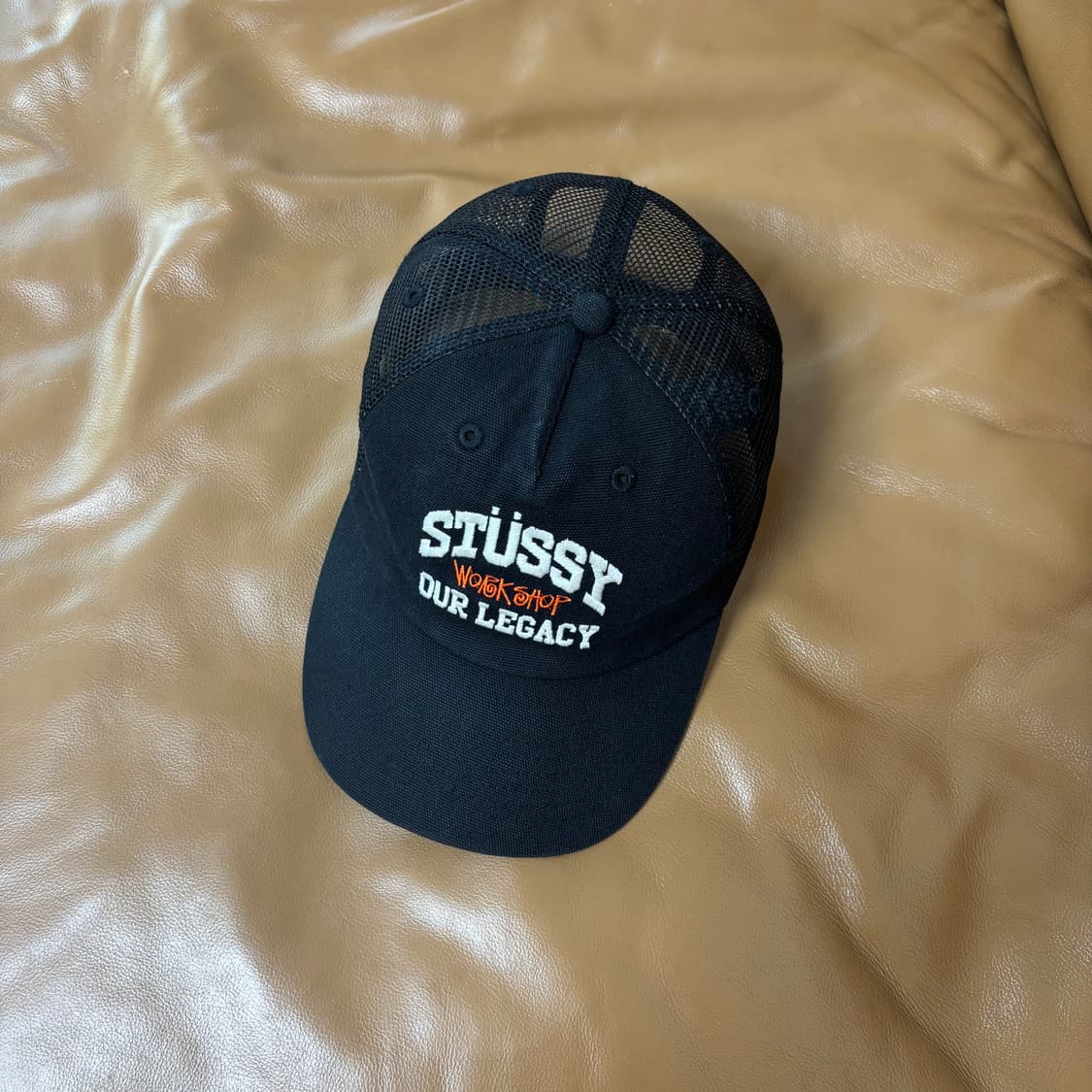 스투시 아워레가시 6패널 볼캡 모자 메쉬 워시드 블랙 상품이미지5