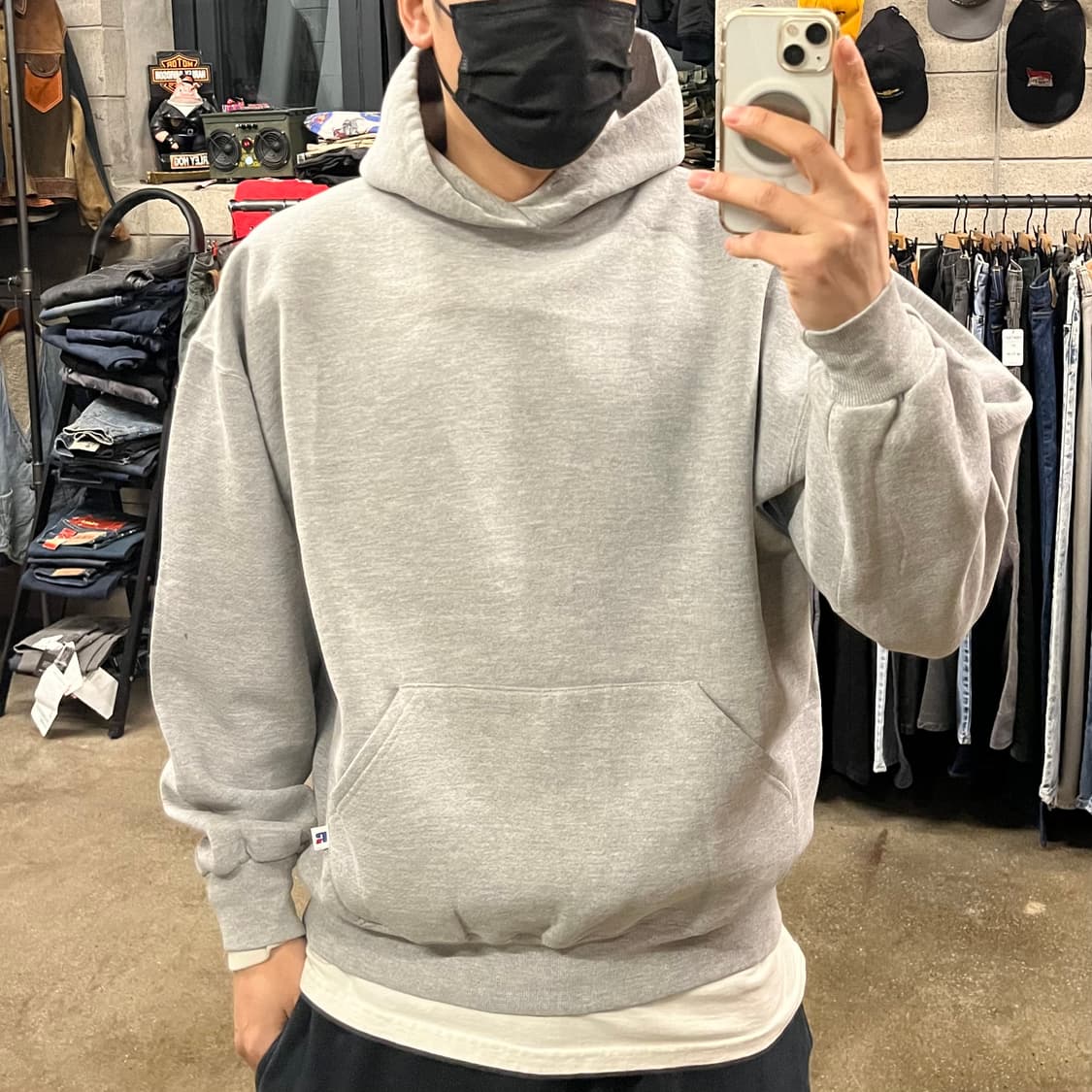 90s 러셀 블랭크 스웻 후드티 (XL) 상품이미지2