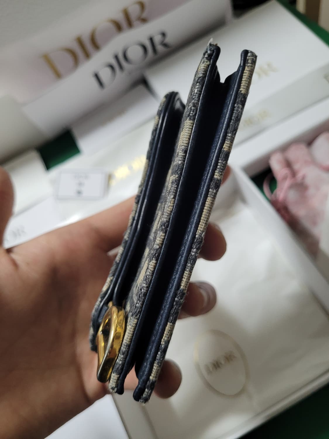 디올 오블리크 새들플랩 카드지갑 상품이미지8