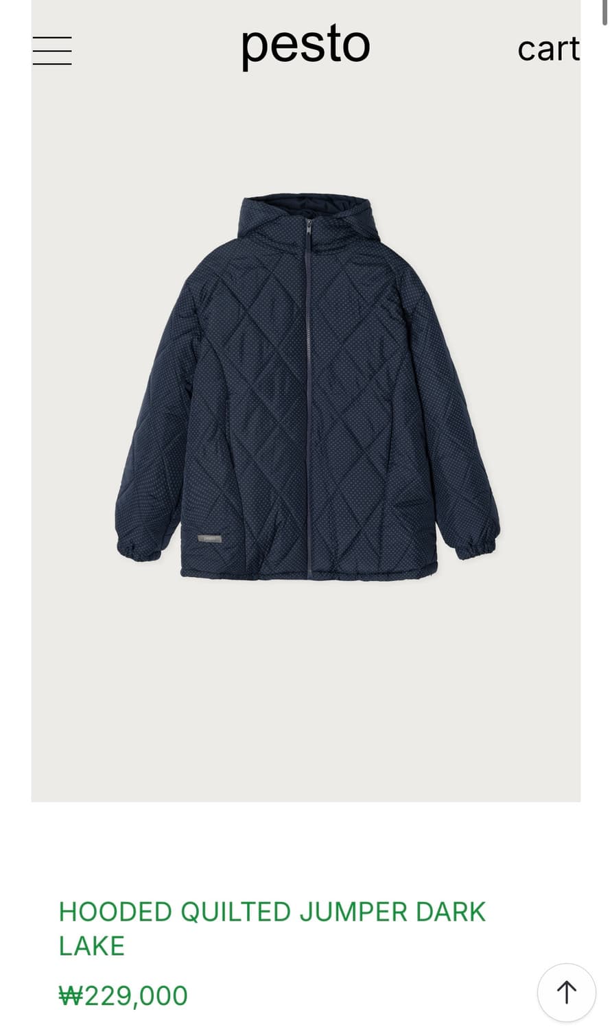 HOODED QUILTED JUMPER DARK LAKE 상품이미지1