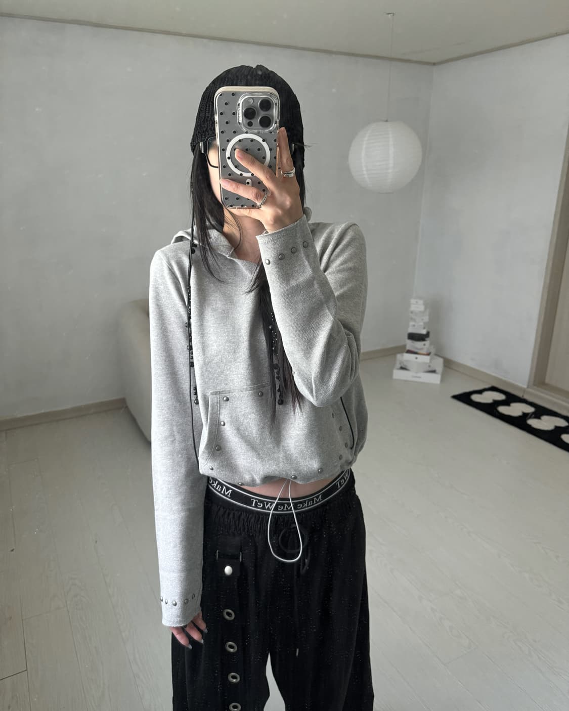 스터드 슬리브 후드 상품이미지3