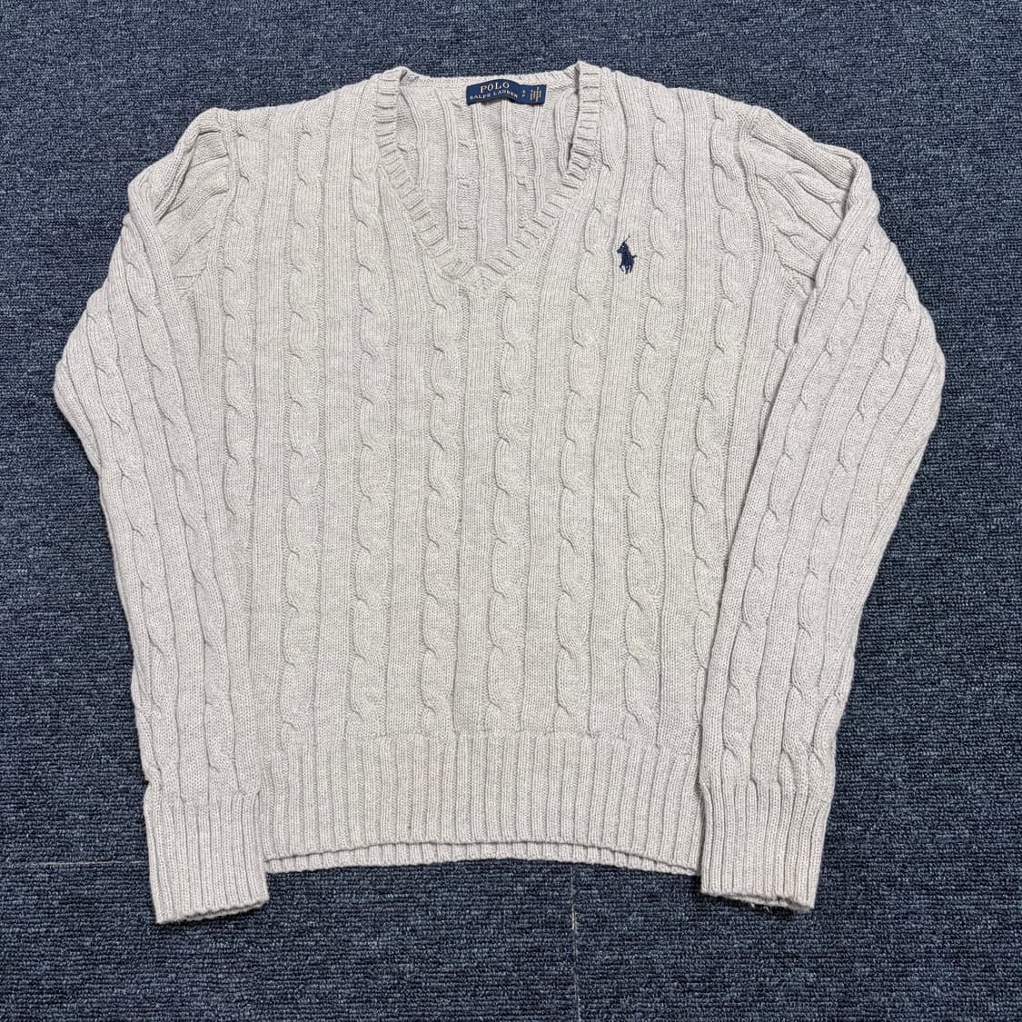 폴로 랄프로렌 브이넥 꽈배기 니트 상품이미지1