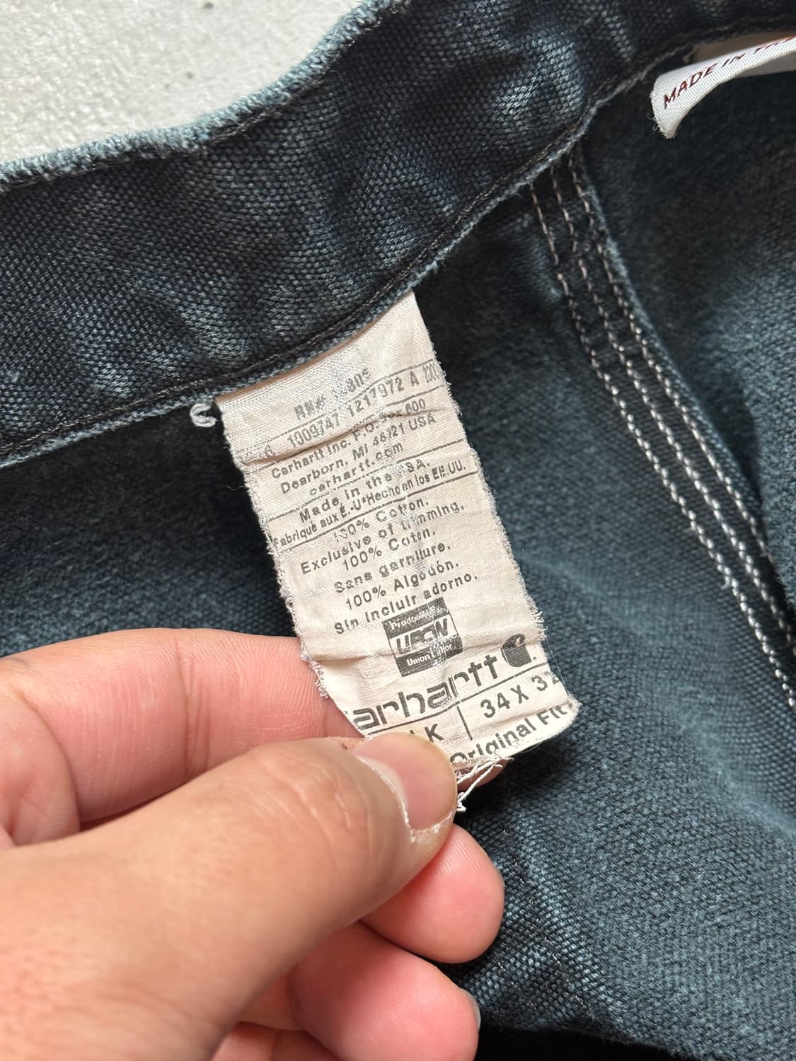 OG USA Made 칼하트 B01 더블니 블랙 칼하트 썩블니 카펜터 상품이미지9