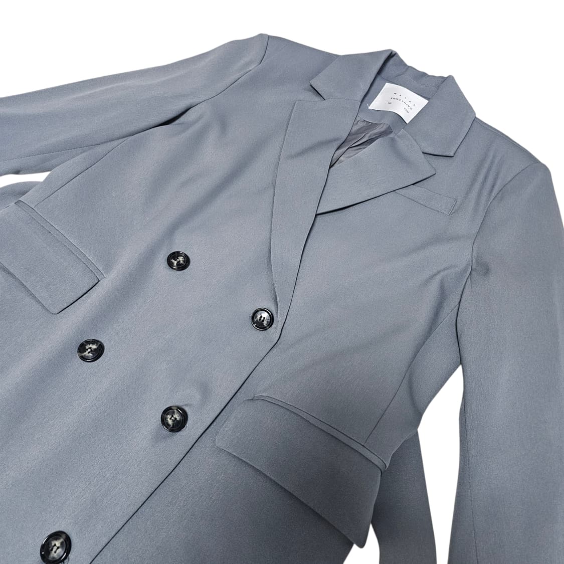 새상품) 메이비썸띵투유 오버핏 롱 트렌치코트 그레이 상품이미지4