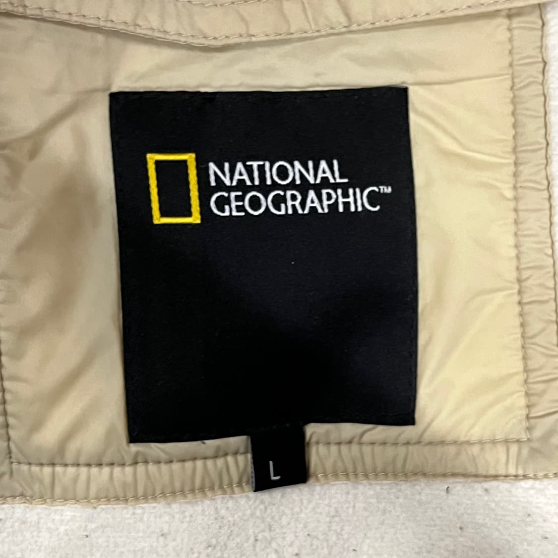 [정품/L] 내셔널지오그래픽 양털 패딩 조끼 아이보리 베이지 b16 상품이미지4