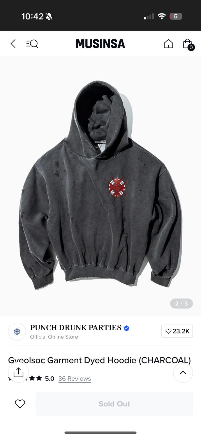 펀치드렁크파티즈 후드티 상품이미지2