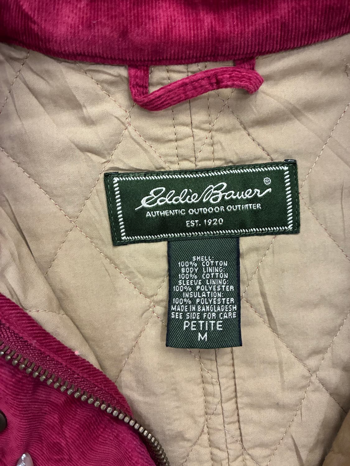 M)에디 바우어 빈티지 벨벳 코듀로이 퀼팅 자켓 상품이미지6