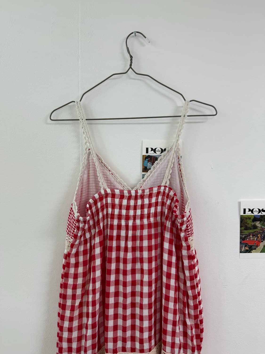 Japan check crochet onepiece 체크원피스  상품이미지5