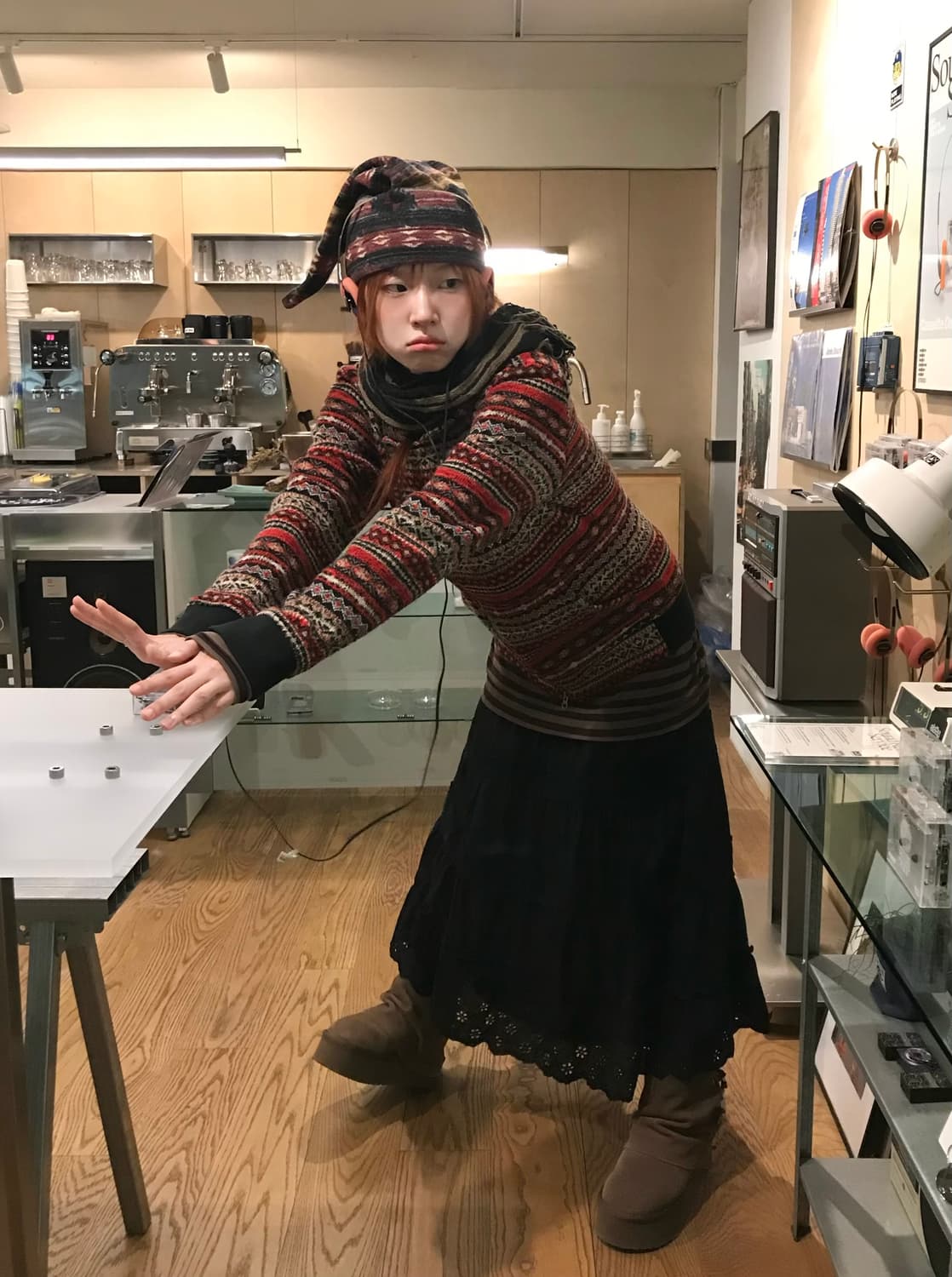 빈티지 레드 노르딕 크리스마스 요정 코디 세트 상품이미지1