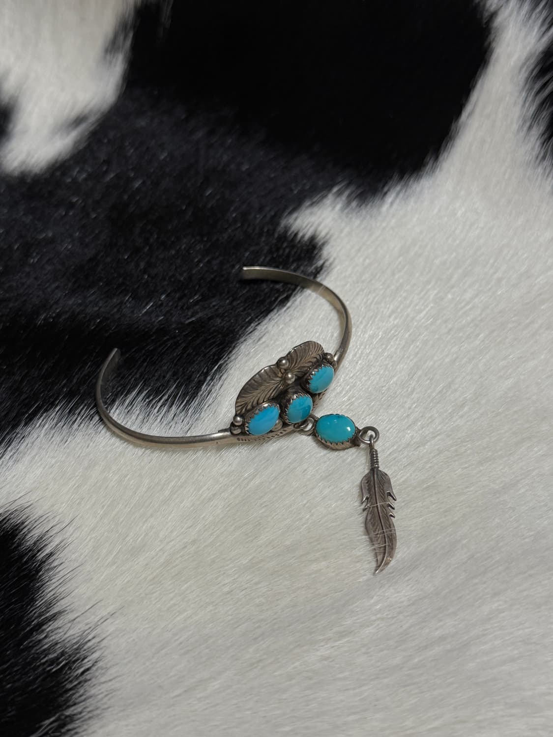 터키석 925실버 페더 팔찌 상품이미지1