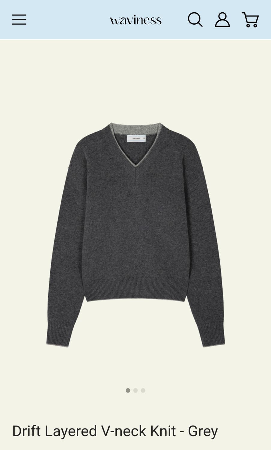 웨이비니스 드리프트 레이어드 브이넥 니트 그레이 1사이즈 상품이미지1