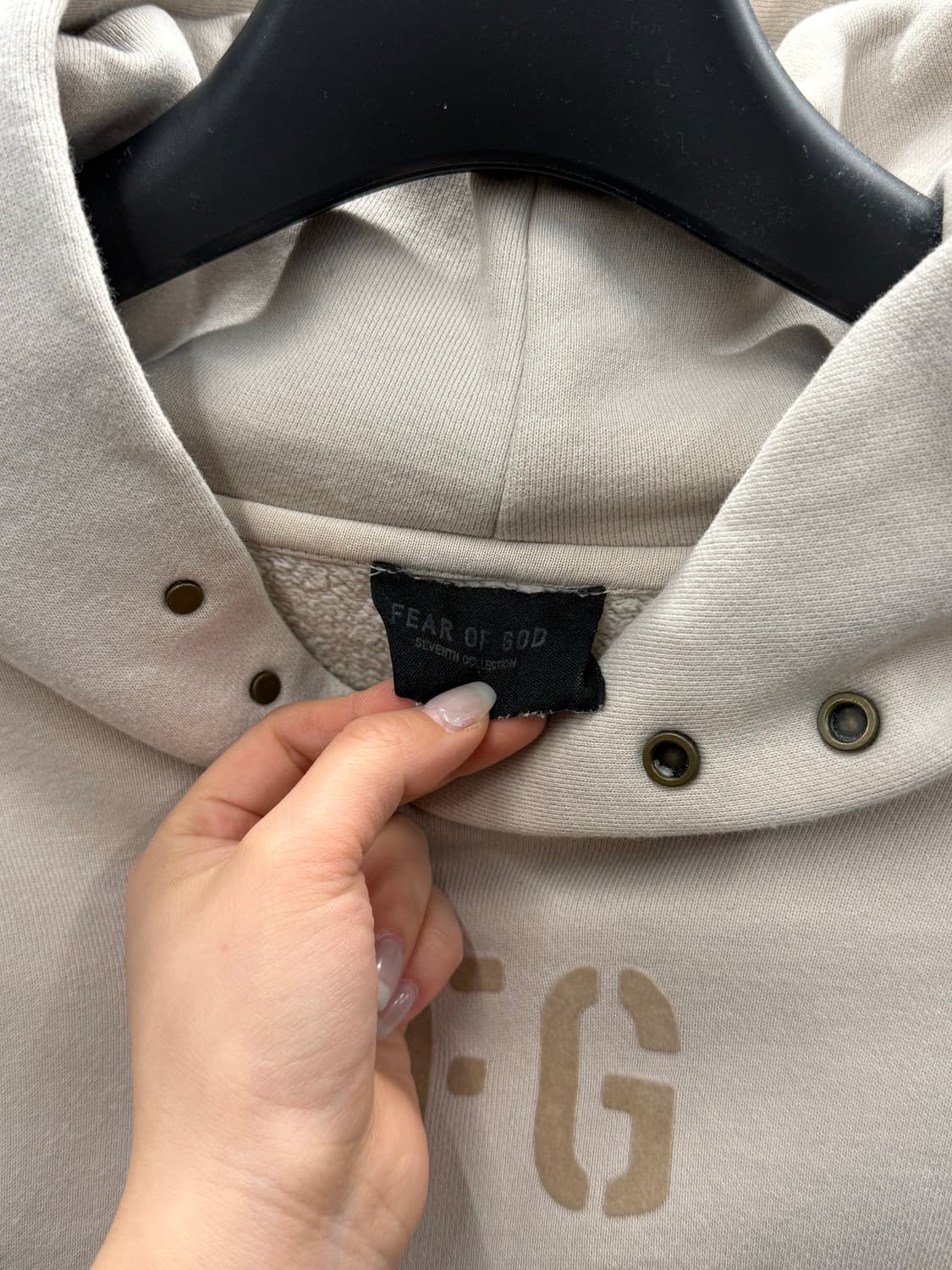 FEAR OF GOD 피어오브 갓 스냅 후드 베이지 후드티 L  상품이미지3