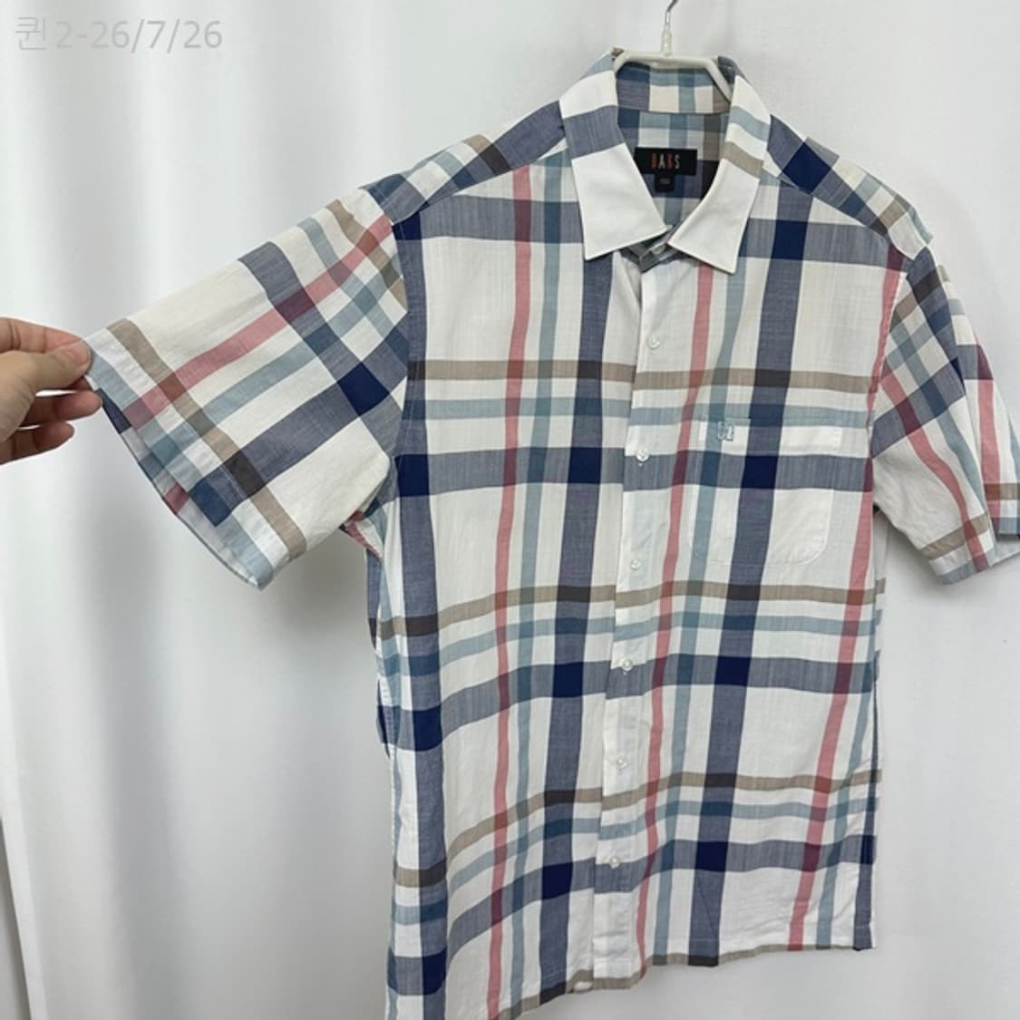 닥스 남자 체크 남방/셔츠 반팔셔츠 100 상품이미지3