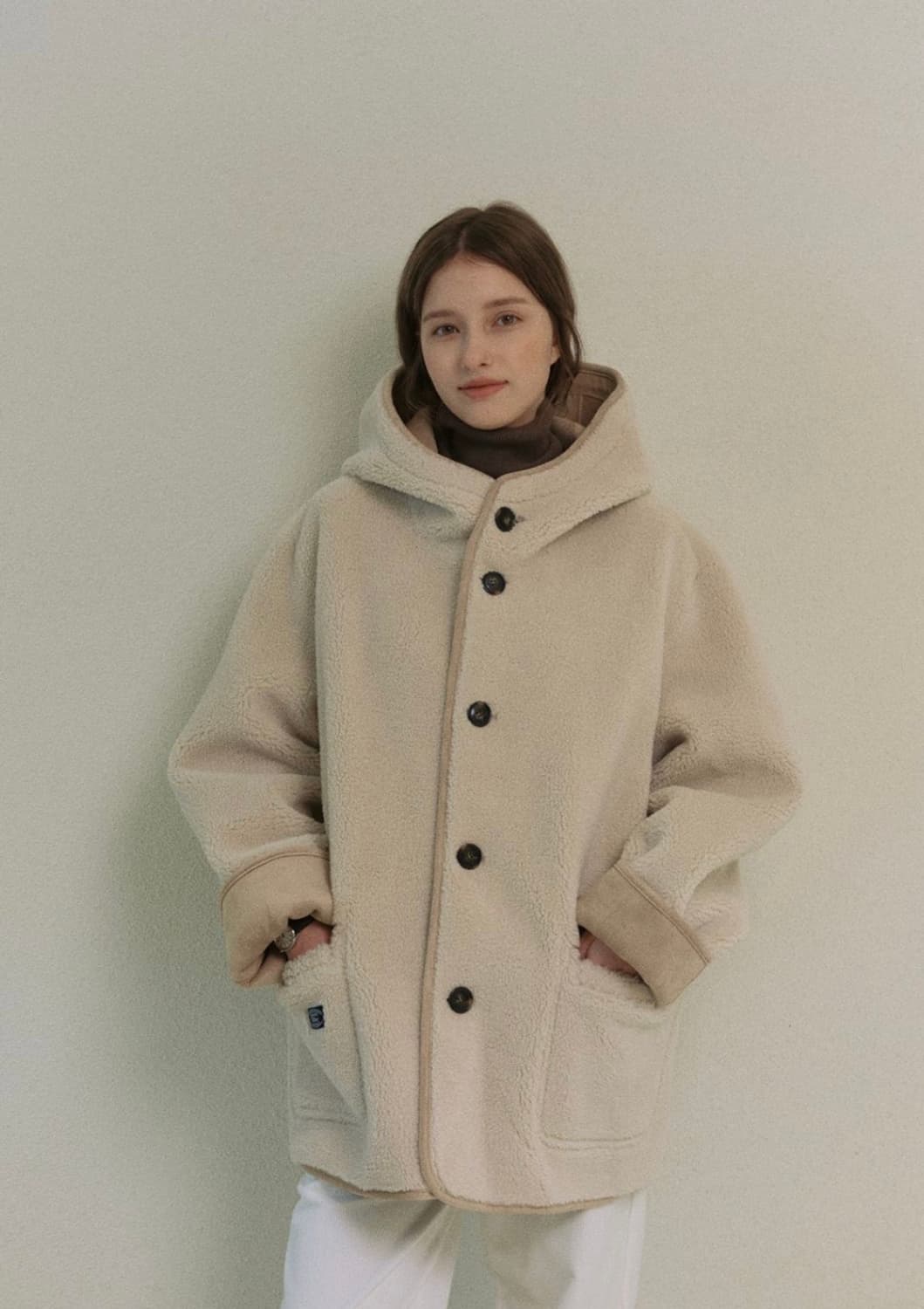 틸버 후드 시어링 리버시블 무스탕 상품이미지2