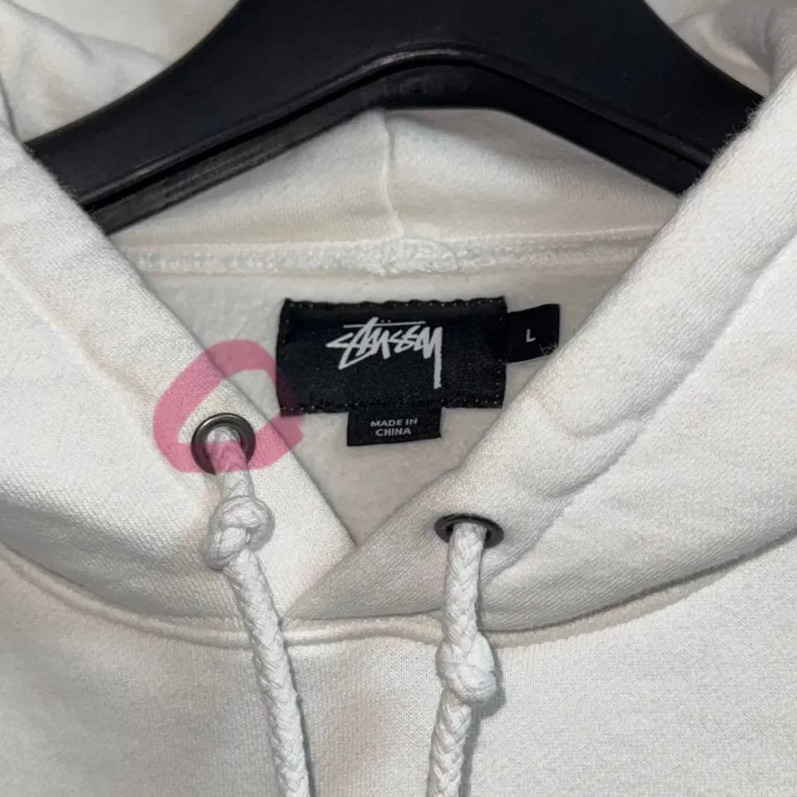 STUSSY 스투시 90s 연핑크 빅로고 후드 티셔츠 상품이미지8