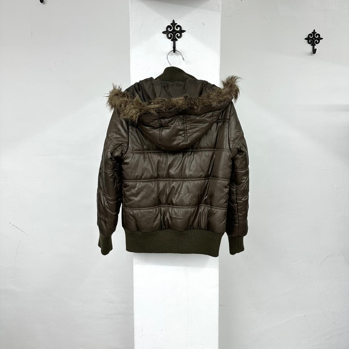 Brown glossy down jacket 상품이미지2