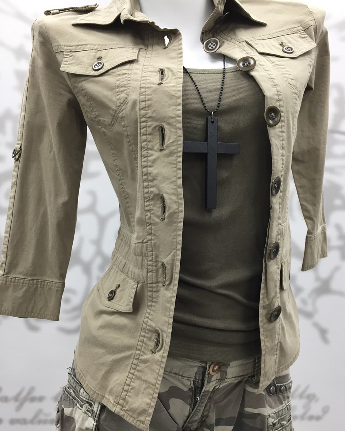 Y2K beige shirts 상품이미지2