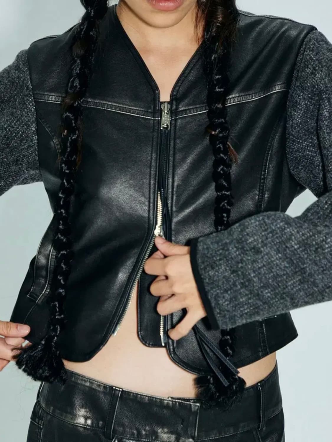 김미더영 태닝 레더 자켓 1 사이즈 상품이미지2