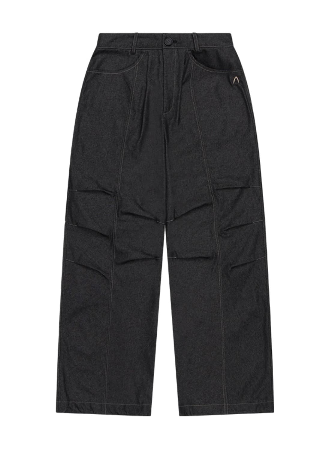 아캄 98 프린트 데님 팬츠 블랙 printed knee pin-tuck 상품이미지6