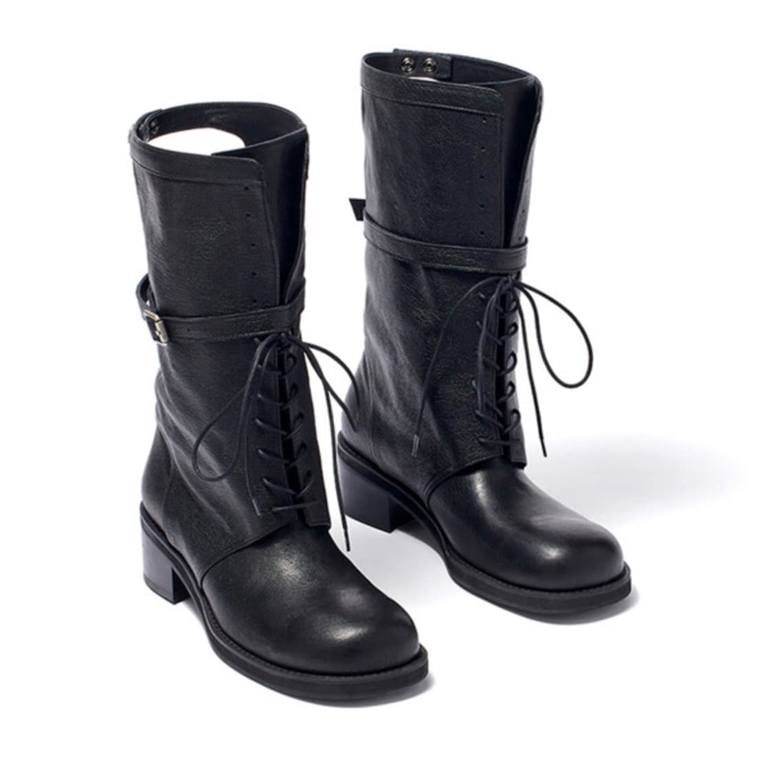LACE UP CUT-OUT BOOTS, BLACK(새상품) 상품이미지1