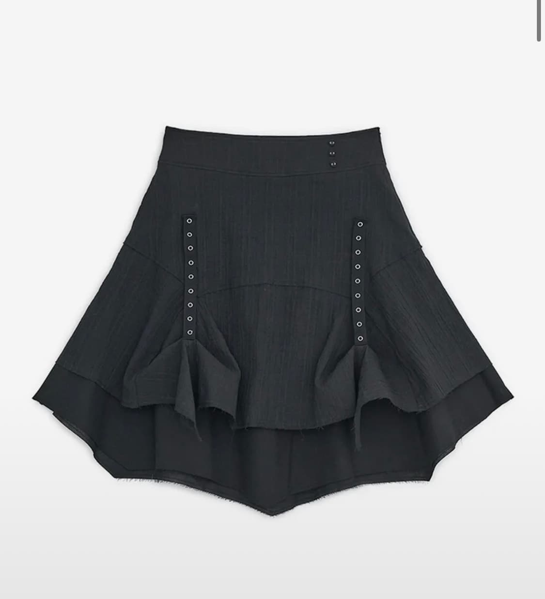 허그유어스킨 스트랩 레이어드 미디 스커트 (블랙) 상품이미지1