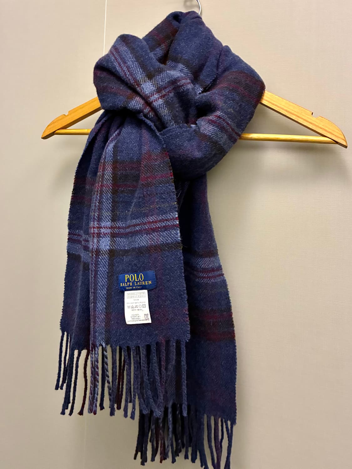 POLO 폴로랄프로렌 이태리 램스울 스트라이프 체크 롱머플러 목도리 상품이미지7