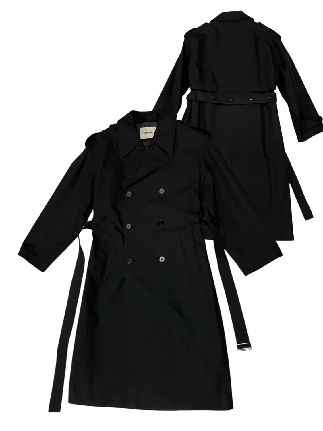 인사일런스 블랙 트렌치 코트 S 상품이미지1