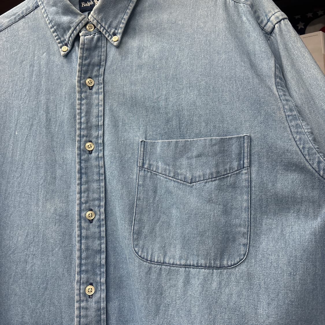 90s 폴로 랄프로렌 Big Shirt 사이드 포니 데님 셔츠 N1014 상품이미지6