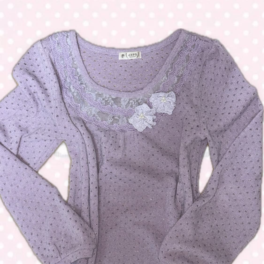 엑시즈팜 라벤더 글리터 꽃 히메갸루 모리걸 탑 상의 상품이미지2