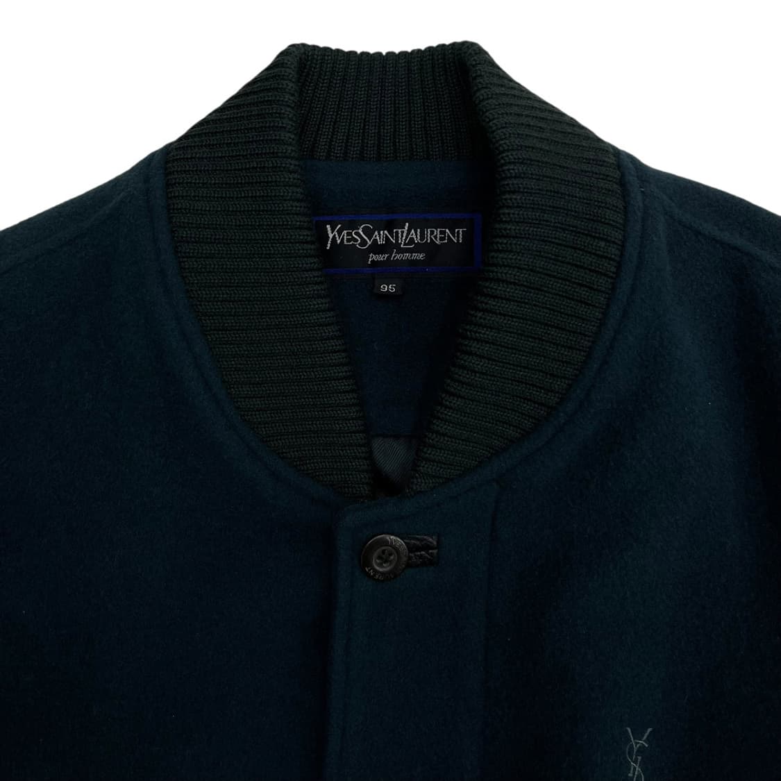 90s YSL 자수로고 딥그린 빈티지 블루종 95 상품이미지5